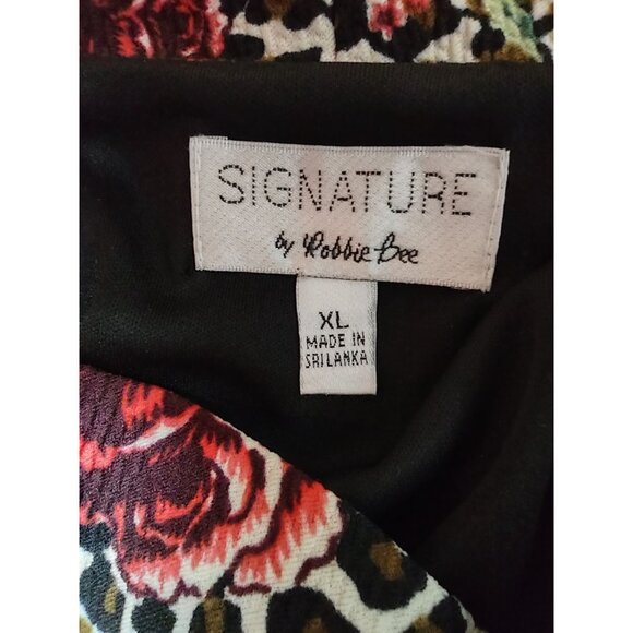 Signature by Robbie Bee Leopard and Rose Print Knee Length Dress Size XL NWT - Picture 6 of 12